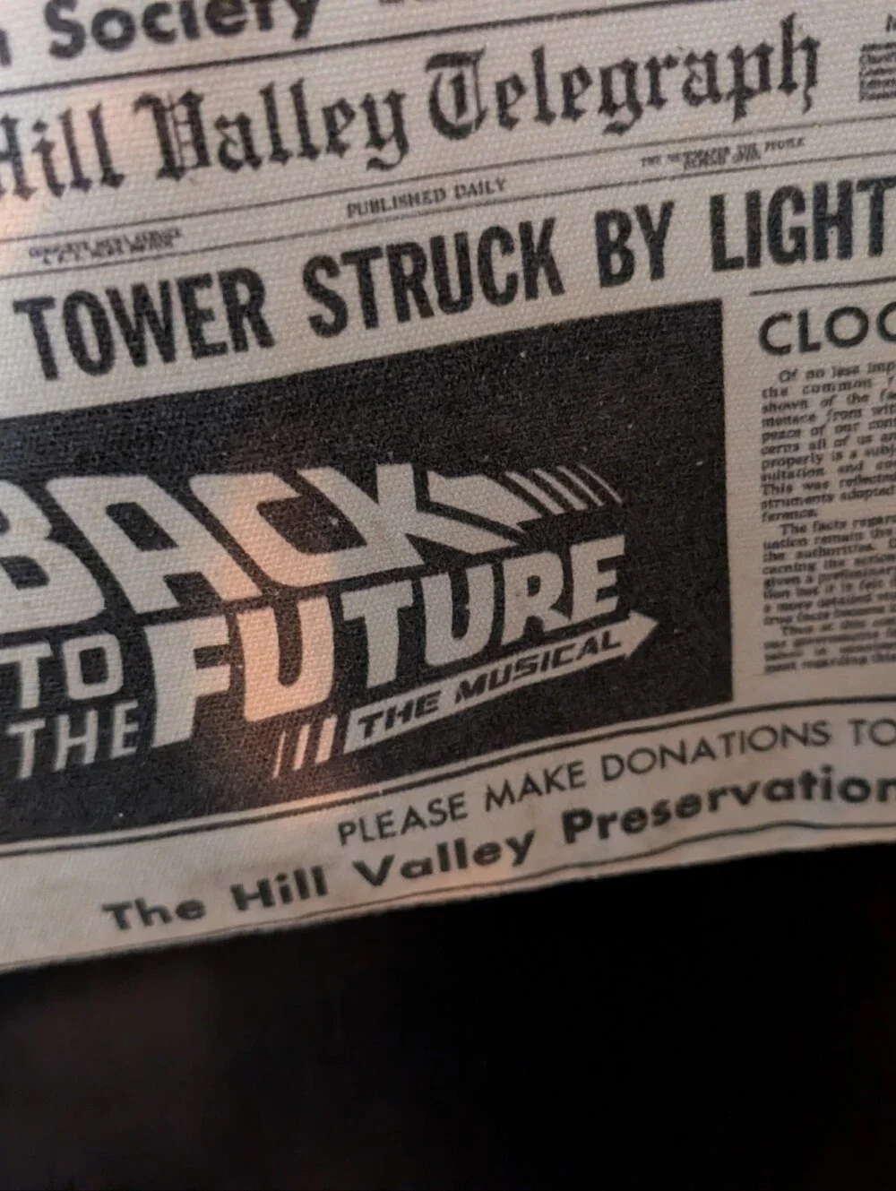 Back to the Future the Musical Save the Clock Tower Tote